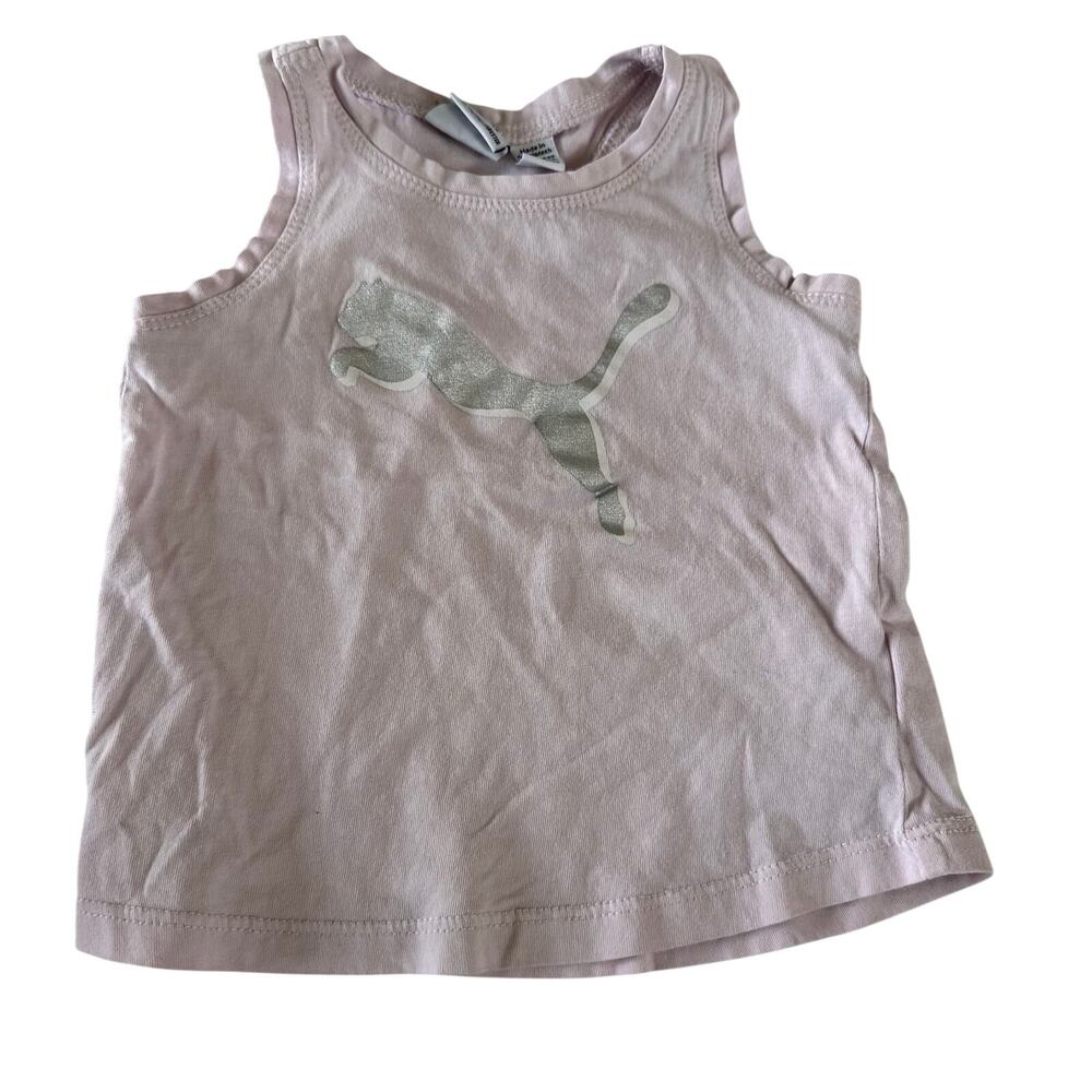 Puma Pink Tank Top with Silver Logo - Girls 18 Months